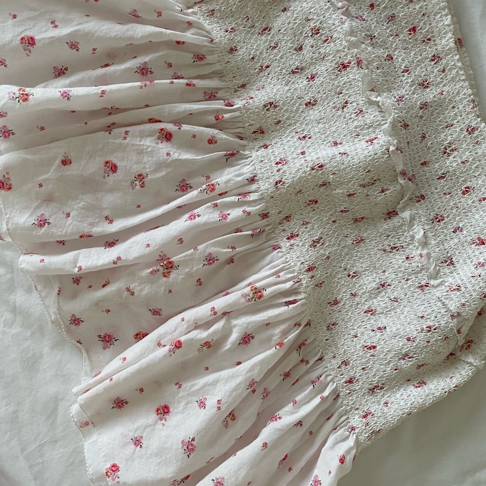 Floral White and Pink Skirt